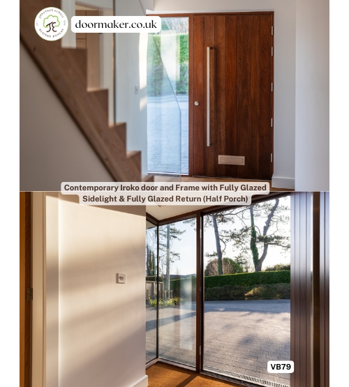 contemporary iroko porch and porch